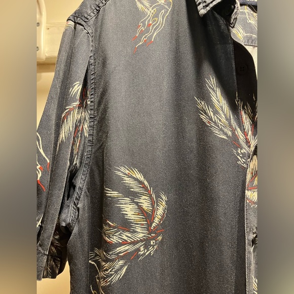 GLOBE appleyard men’s button down short sleeve shirt graphic palm trees, LRG - Picture 5 of 10